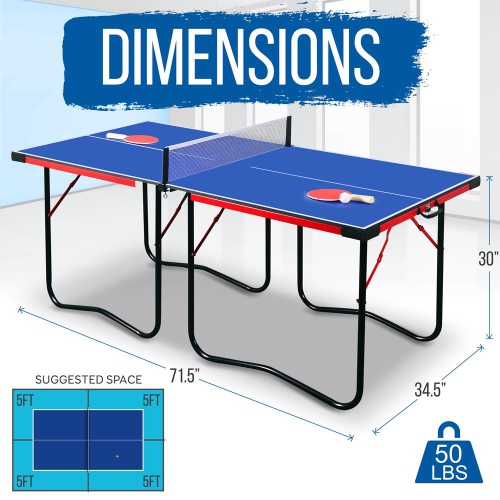 Table de tennis de table pliable de 2 pièces avec mode de lecture solo pour jouer et jouer seul