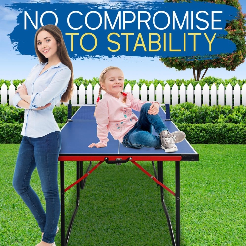 Table de tennis de table pliable de 2 pièces avec mode de lecture solo pour jouer et jouer seul