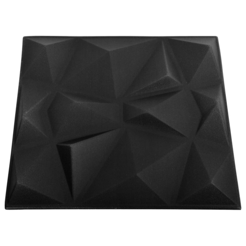 VidaXL – Panneaux muraux 3D, 24 unités, 50 50 cm diamant noir 6 m²