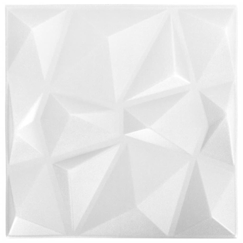 vidaXL 3D Wall Panels 12 pcs 50x50 cm Diamond White 3 m²