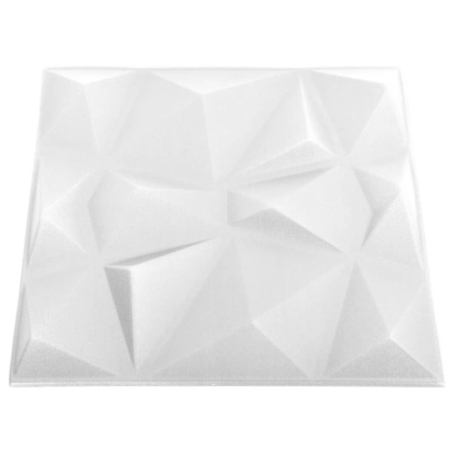 VidaXL – Panneaux muraux 3D, 48 unités, 50 unités 50 cm, blanc diamant, 12 m²