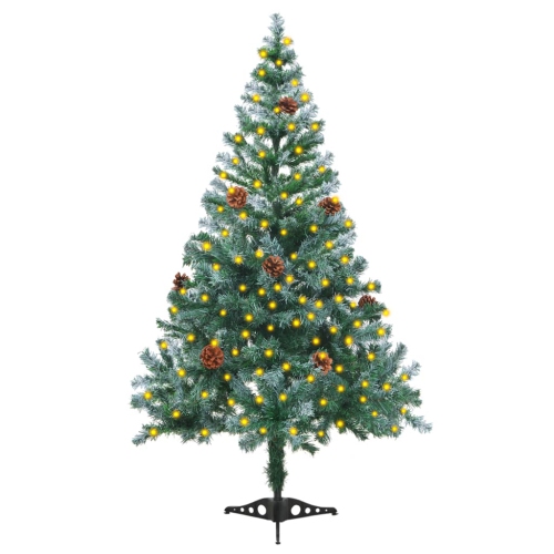 vidaXL Frosted Pre-lit Christmas Tree with Pinecones 150 cm
