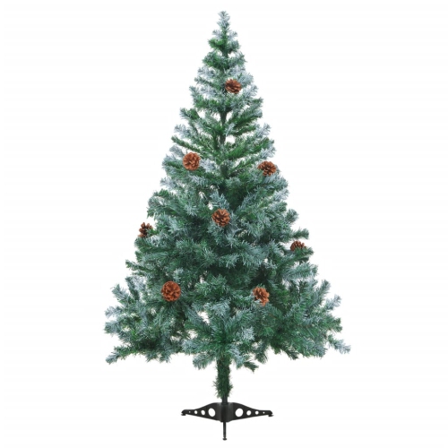 vidaXL Frosted Pre-lit Christmas Tree with Pinecones 150 cm