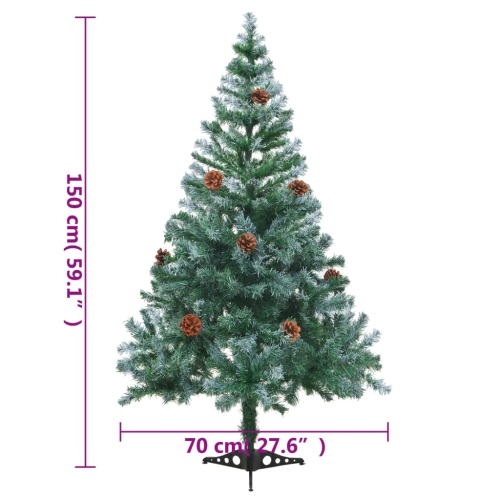 vidaXL Frosted Pre-lit Christmas Tree with Pinecones 150 cm