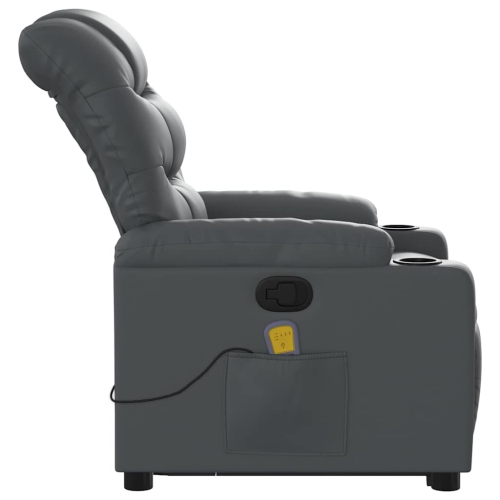 vidaXL Stand up Massage Recliner Chair Grey Faux Leather