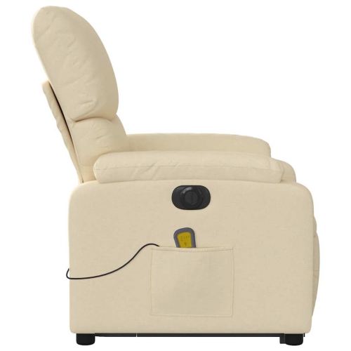 vidaXL Electric Stand up Massage Recliner Chair Cream Fabric