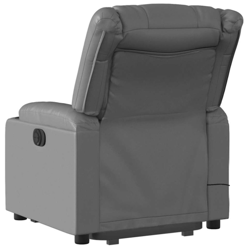 vidaXL Electric Stand up Massage Recliner Chair Grey Faux Leather