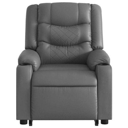 vidaXL Electric Stand up Massage Recliner Chair Grey Faux Leather