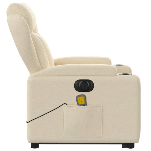 vidaXL Electric Stand up Massage Recliner Chair Cream Fabric