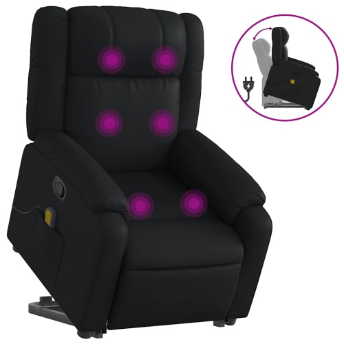 Fauteuil de massage inclinable en similicuir noir VidaXL