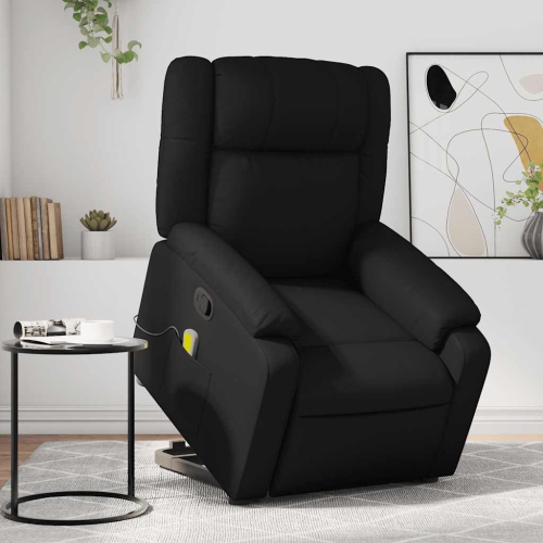 Fauteuil de massage inclinable en similicuir noir VidaXL