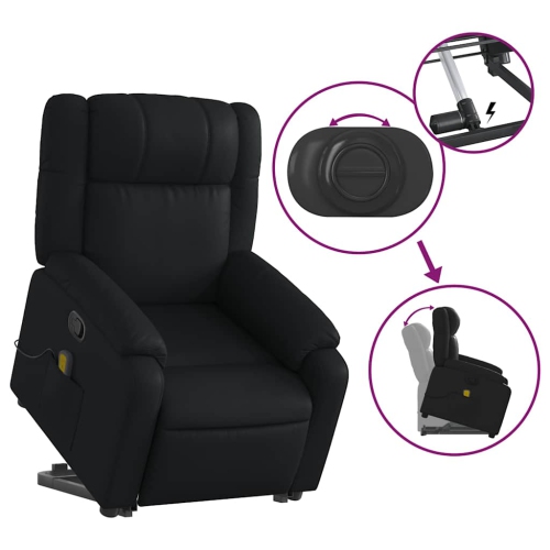 Fauteuil de massage inclinable en similicuir noir VidaXL