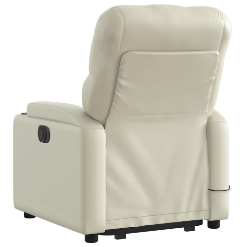 vidaXL Electric Stand up Massage Recliner Chair Cream Faux Leather