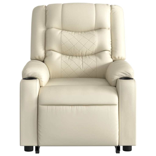 vidaXL Stand up Massage Recliner Chair Cream Faux Leather
