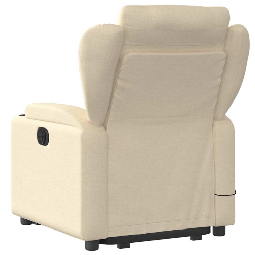 Fauteuil de massage inclinable en tissu crème VidaXL