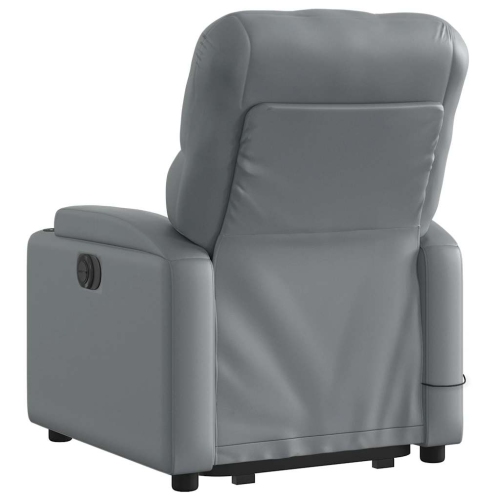 vidaXL Stand up Massage Recliner Chair Grey Faux Leather