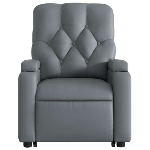 vidaXL Stand up Massage Recliner Chair Grey Faux Leather