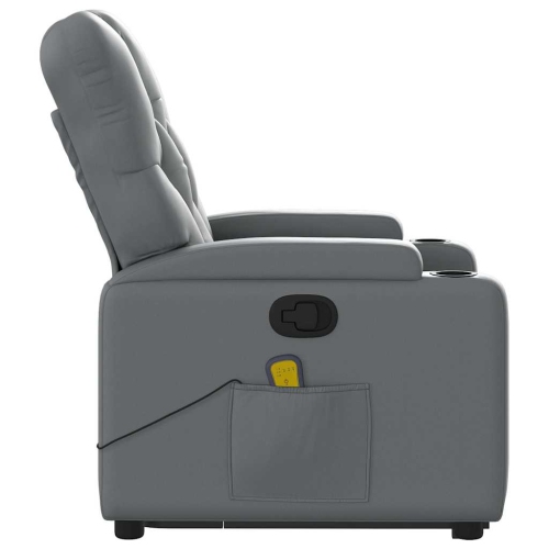 vidaXL Stand up Massage Recliner Chair Grey Faux Leather