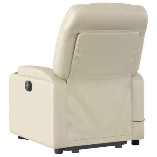 vidaXL Stand up Massage Recliner Chair Cream Faux Leather