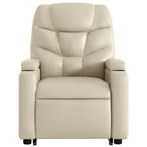 vidaXL Stand up Massage Recliner Chair Cream Faux Leather