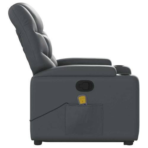 vidaXL Stand up Massage Recliner Chair Grey Faux Leather