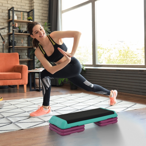 Soozier 3-Level Aerobic Stepper, 3.9"/5.9"/7.9" Steppers for Exercise Workout with Non-Slip Top, Compact Fitness Equipment for Home, Office, Indoor,