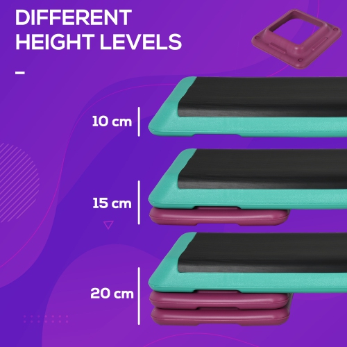 Soozier 3-Level Aerobic Stepper, 3.9"/5.9"/7.9" Steppers for Exercise Workout with Non-Slip Top, Compact Fitness Equipment for Home, Office, Indoor,