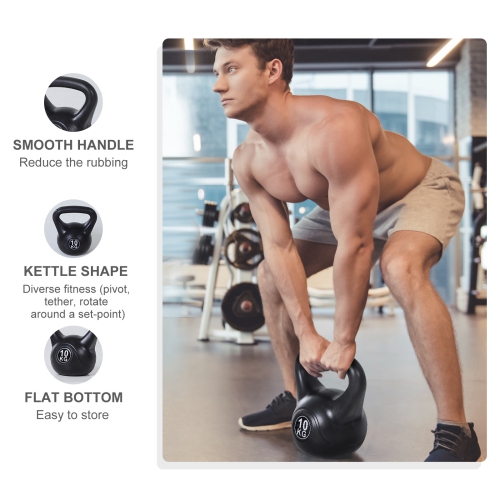 Haltère russe 22 lb de Soozier, poids d'exercice en plastique avec sable, outils d'haltérophilie avec poignée lisse, réduction du bruit pour la