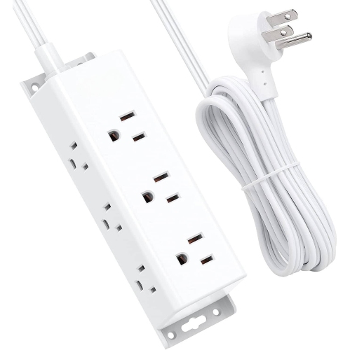 Power Bars with Surge Protector , 9 Widely Spaced Multi Outlets, 3 Side Outlet Extender with 5Ft Extension Cord, Wall Mount, Flat Plug for Office Home