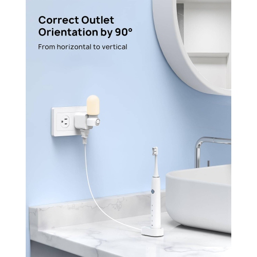 2 Pack Multi Plug Outlet Extender, 3-Sided Multiple Travel Adapter, Wall Outlet Splitter with 3 Way Plug, Mini Wall Tap Electrical Expander Spaced