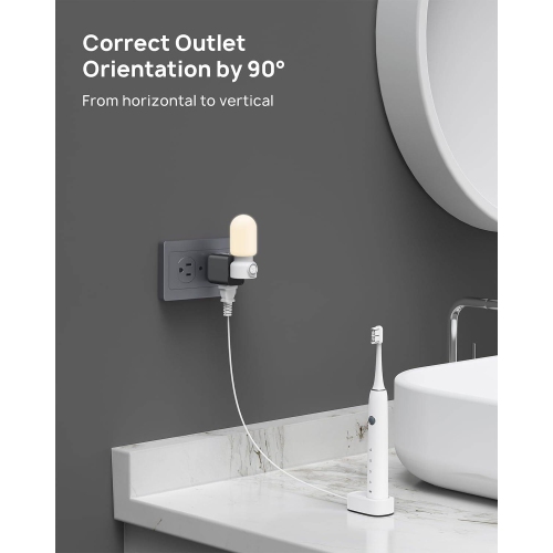 2 Pack Multi Plug Outlet Extender, 3-Sided Multiple Electrical Expander, Wall Outlet Splitter with 3 Way Plug, Mini Travel Adapter Spaced for Home