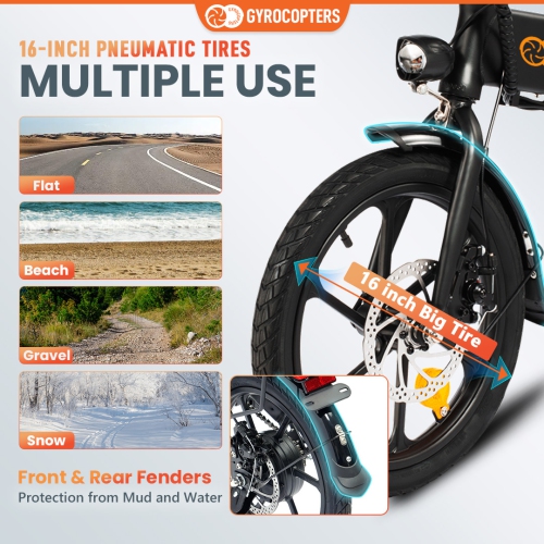 Remis à neuf vélo électrique pliable Whiz de Gyrocopters | compact pliable à 3 niveaux pour vélo électrique | moteur 350W | vitesse jusqu'à 25kmh