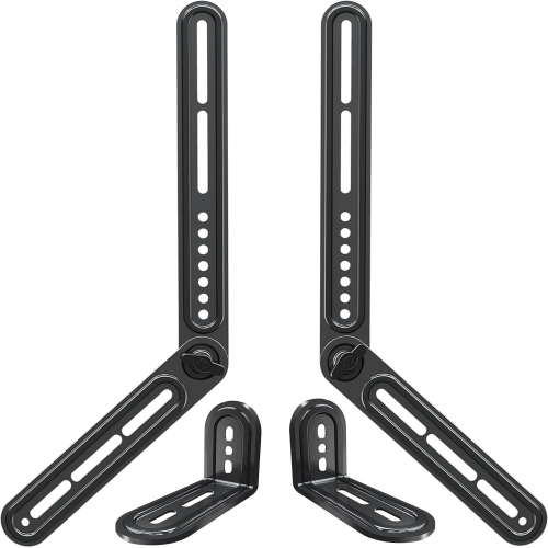 Versatile Sound Bar Mount Bracket: Ideal for Above or Below TV Installation, Supports Most Sound Bars Up to 15 Lbs, Includes Detachable Long Extension Plates