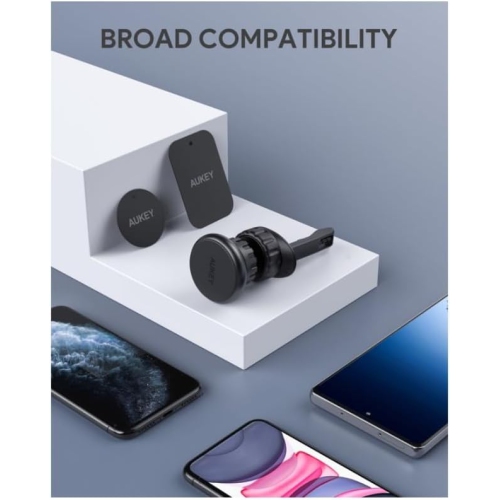 Brand New- AUKEY HD-C74 Magnetic Phone Holder 360 Degree Rotation Air Vent, Black