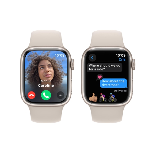Apple Watch Series 9 [GPS 41mm] Smartwatch with Starlight Aluminum Case with Starlight Sport Band S/M. by APPLE - Refurbished condition - Image 5