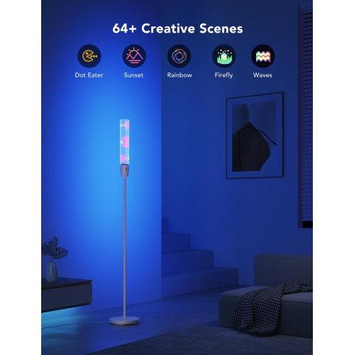 Refurbished - Govee RGBIC Cylinder Floor Lamp, LED Corner Floor Lamp with Wi-Fi App Control