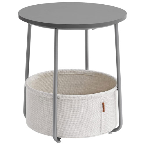 Boutique Home Contemporary Round End Table - Grey
