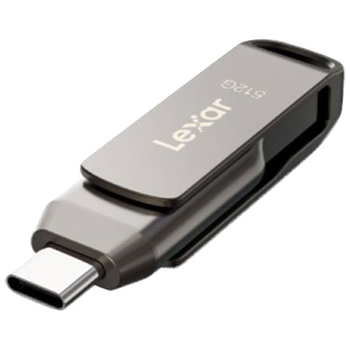 Clé USB 3.1 + USB-C de 512 Go Jump Drive Dual Drive D400 de Lexar