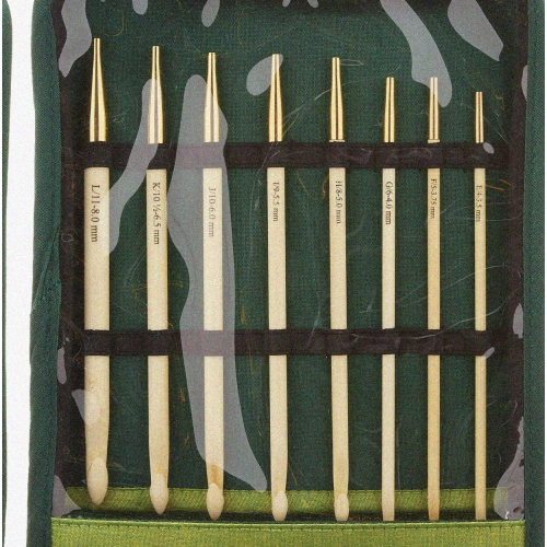 FIBERFUSE Ecostitch Bamboo Tunisian Crochet Hook Set - Kp900586: Interchangeable, Sustainable, And Versatile for Your Creative Projects In Green