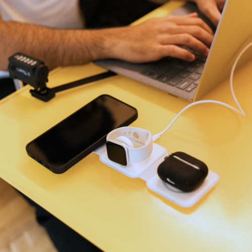 TechLok ThirdPower 3in1 Portable Charger for iPhone | Wireless Charging Station for Multiple Devices Apple Phone | Magnetic Foldable Charging Pad |