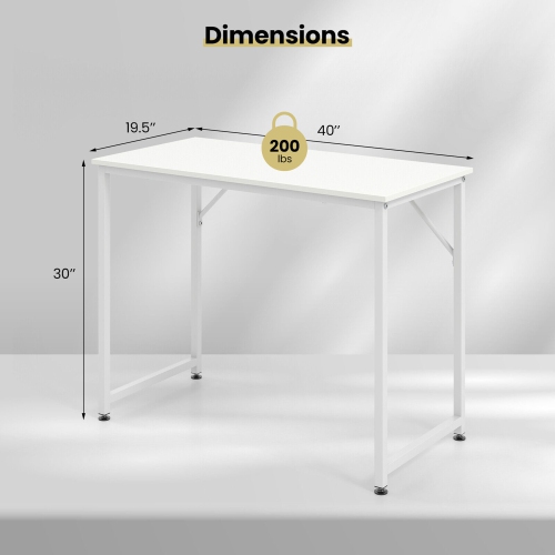 Gymax Home Office PC Table Rectangular Meeting Room Table 40''x19.5'' w/ Metal Frame