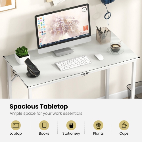 Gymax Home Office PC Table Rectangular Meeting Room Table 40''x19.5'' w/ Metal Frame