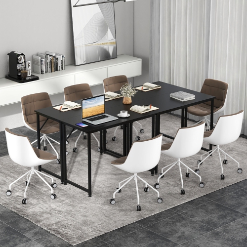 Gymax 4PCS 40-Inch Small Computer Desk Home Office PC Workstation w/ Heavy-duty Metal Frame Black