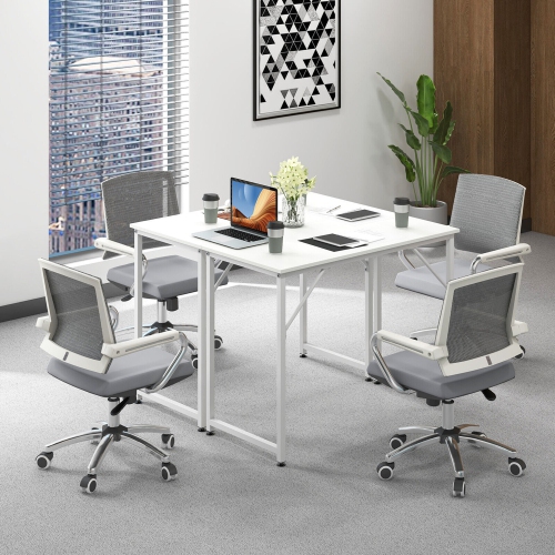 Gymax Home Office PC Table Rectangular Meeting Room Table 40''x19.5'' w/ Metal Frame