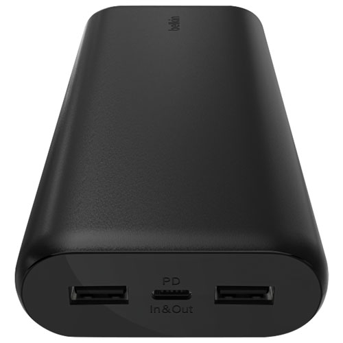 Belkin BoostCharge 20000 mAh 3-Port USB-A/USB-C Power Bank - Black