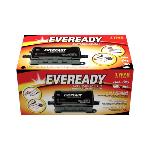Eveready 0.75-amp Automatic 6-volt/12-volt Battery Charger/Maintainer - Black