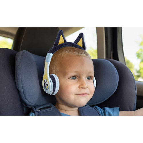 Casque d'écoute Bluetooth pour enfants Bluey de KIDdesigns avec microphone - Bleu