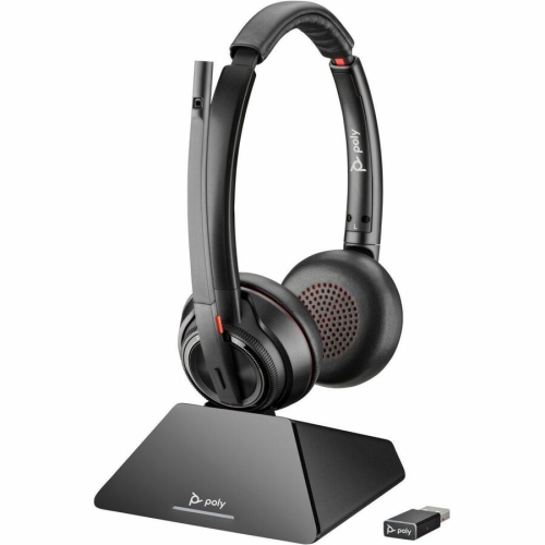 HPI POLY On-Ear Active Noise Cancelling Truly Wireless Bluetooth 4.2 Headsets with Mic - Black
