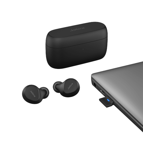 Jabra Evolve2 In-Ear/Ear Bud Active Noise Cancelling Truly Wireless Bluetooth 5.2 Headsets with Mic