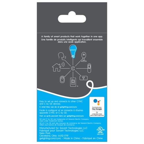 Ampoule DEL intelligente couleur d'intérieur G25 Cync de GE - remis à neuf